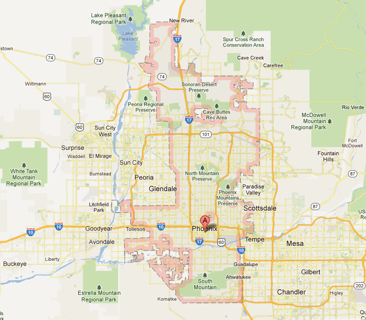 Printable Map Of Phoenix